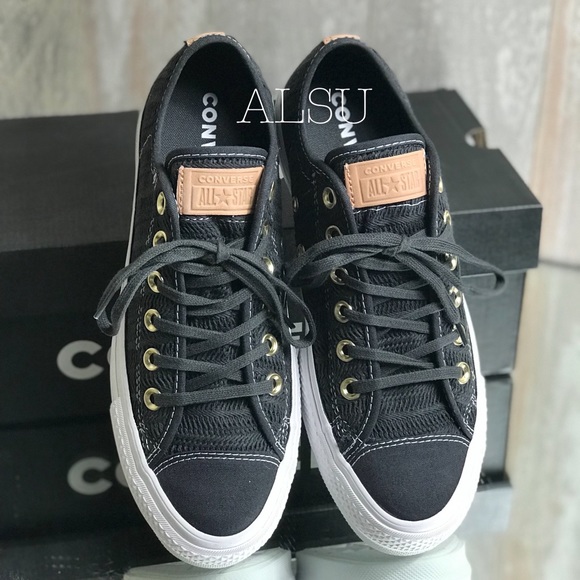 Converse Ctas Lift OX Canvas Almost Black W AUTHEN - Picture 4 of 8